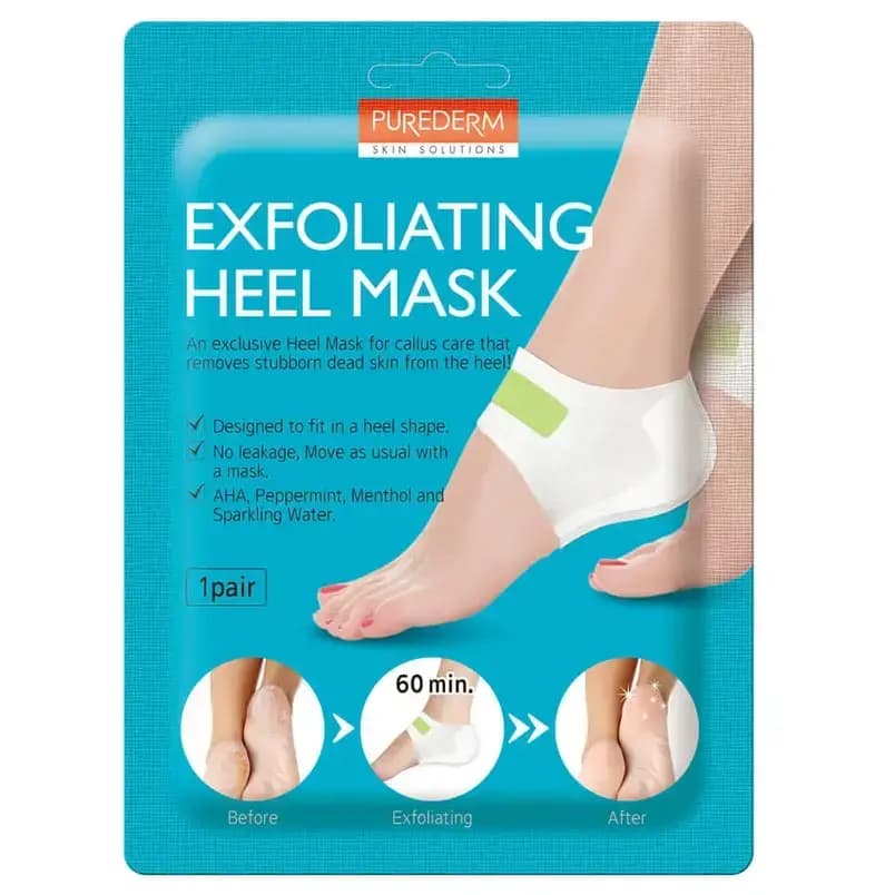 ماسک لایه بردار پاشنه پا پیوردرم درمان قطعی ترک و پینه ۱ جفت Purederm Exfoliating Heel Mask