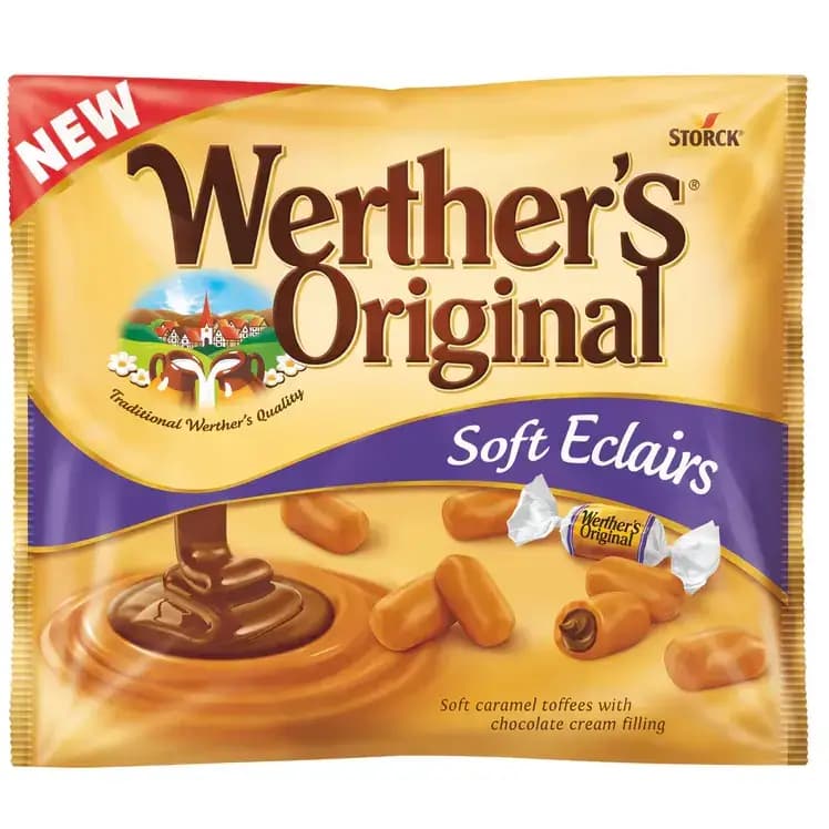 تافی کاراملی مغزدار وردرز اورجینال ۵۰۰ گرم Werther’s Soft Eclairs — تصویر ۲