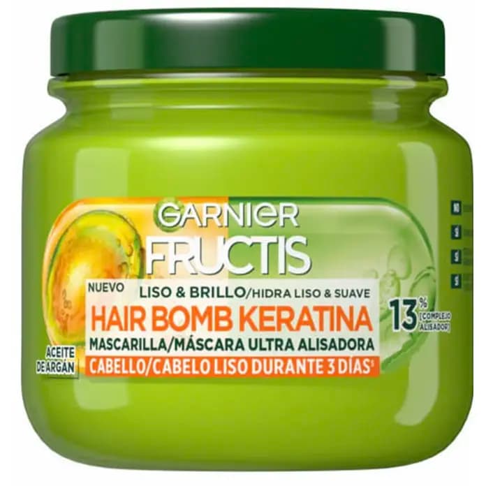 ماسک مو کراتین بمب ضد وز گارنیه حاوی روغن آرگان ۳۲۰ میل Garnier Fructis Sleek &amp; Shine Keratin Hair Bomb Mask