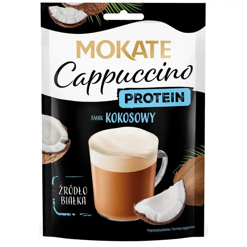 پودر کاپوچینو پروتئینی موکاته طعم نارگیل ۴۰ گرمی Mokate Protein Cappuccino smak kokosowy