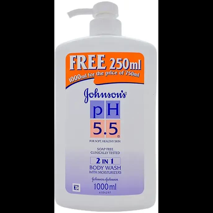 شامپو بدن جانسون 2 در 1 پاک کننده و نرم کننده 1لیتری Johnson’s PH 5.5 2 in 1 Body Wash with Moisturizers — تصویر ۲