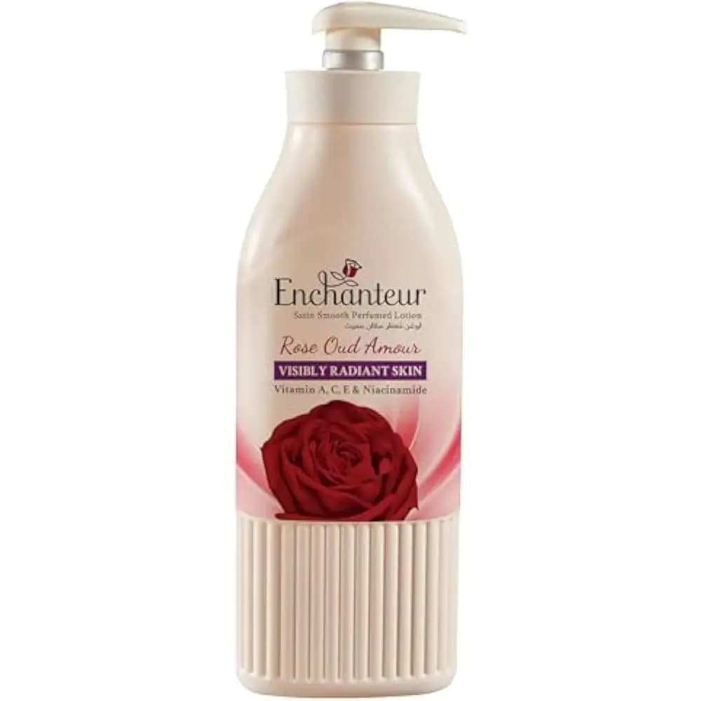 لوسیون بدن انشانتر رایحه گل رز و عود 500 میل Enchnteur Body Lotion Rose Oud — تصویر ۳