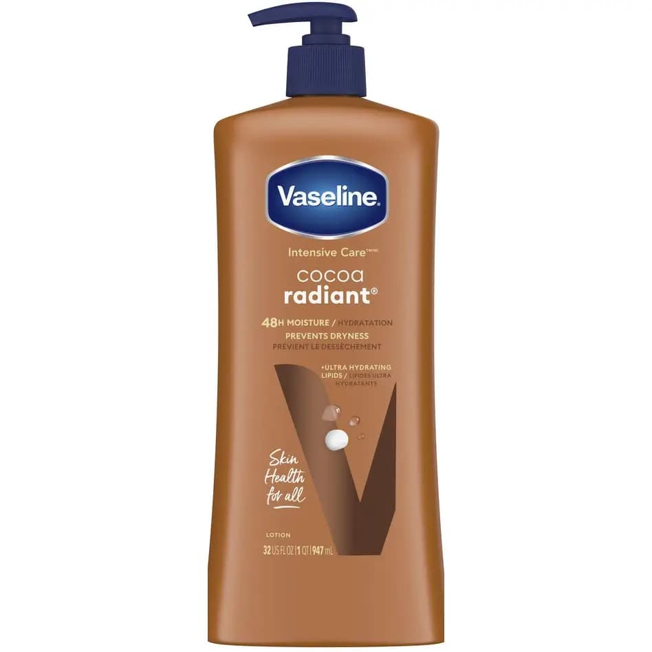 لوسیون بدن وازلین کاکائویی درخشان‌کننده و مغذی ۹۴۷ میل Vaseline Intensive Care Lotion Cocoa Radiant