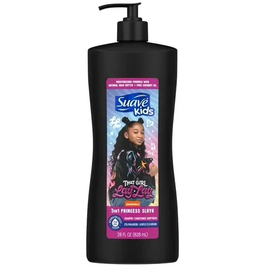 شامپو 3کاره سر و بدن کودک سواو مخصوص موهای فر و وز 828میل Suave Kids Princess Slaya Shampoo Conditioner Body Wash