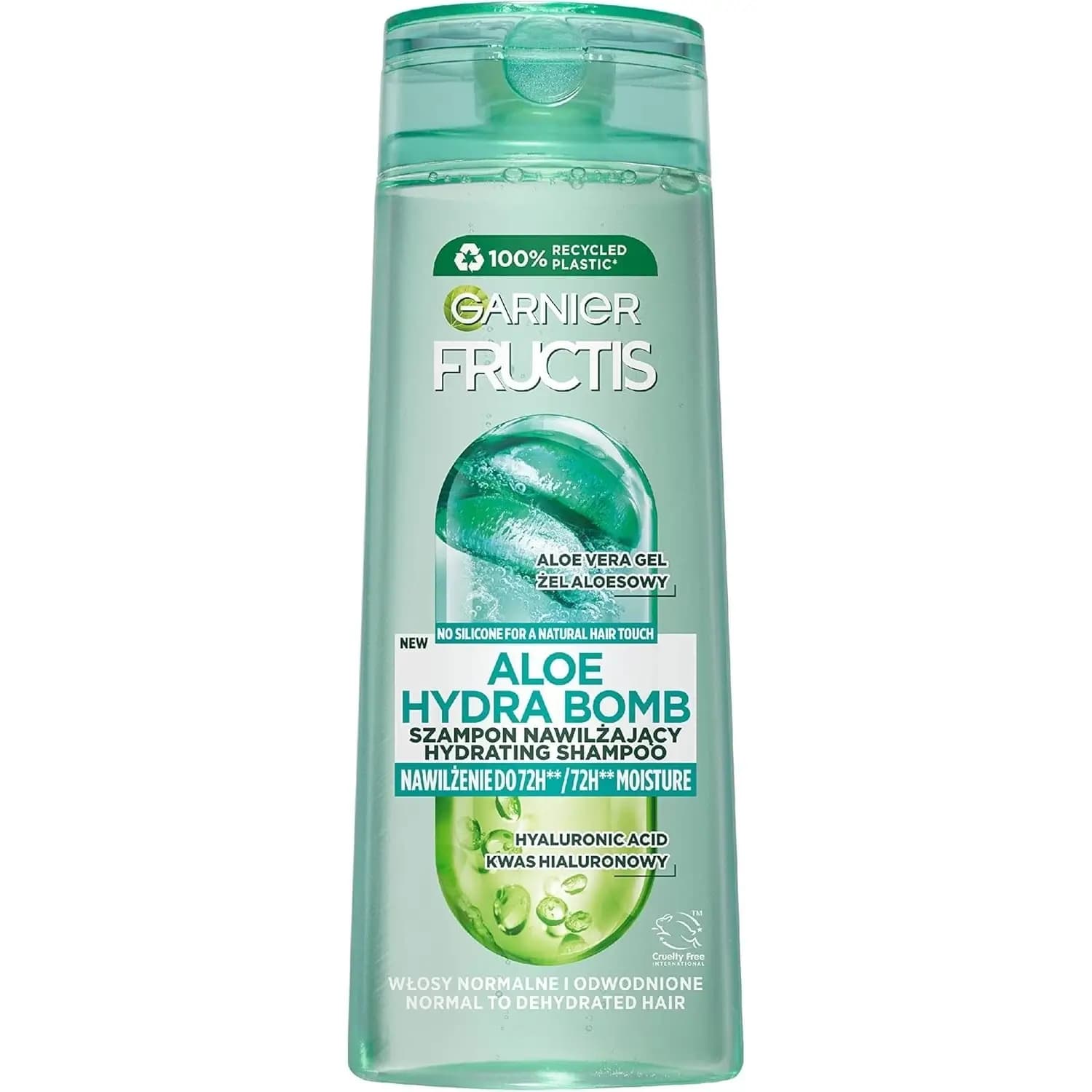 شامپو آبرسان عمیق و حجم دهنده گارنیه حاوی هیالورونیک اسید و ژل آلوئه ورا ۴۰۰ میل Garnier Fructis Aloe Hydra Bomb Shampoo