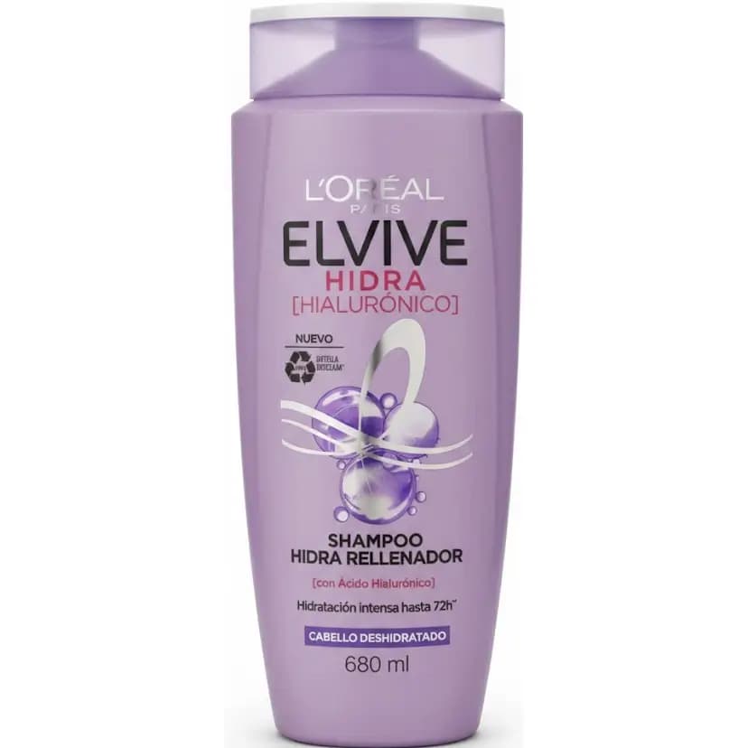 شامپو لورآل السیو هیدرا هیالورونیک آبرسان قوی موهای دهیدراته ۶۸۰ میل L’oreal Elvive Shampoo Hidra Hialuronico