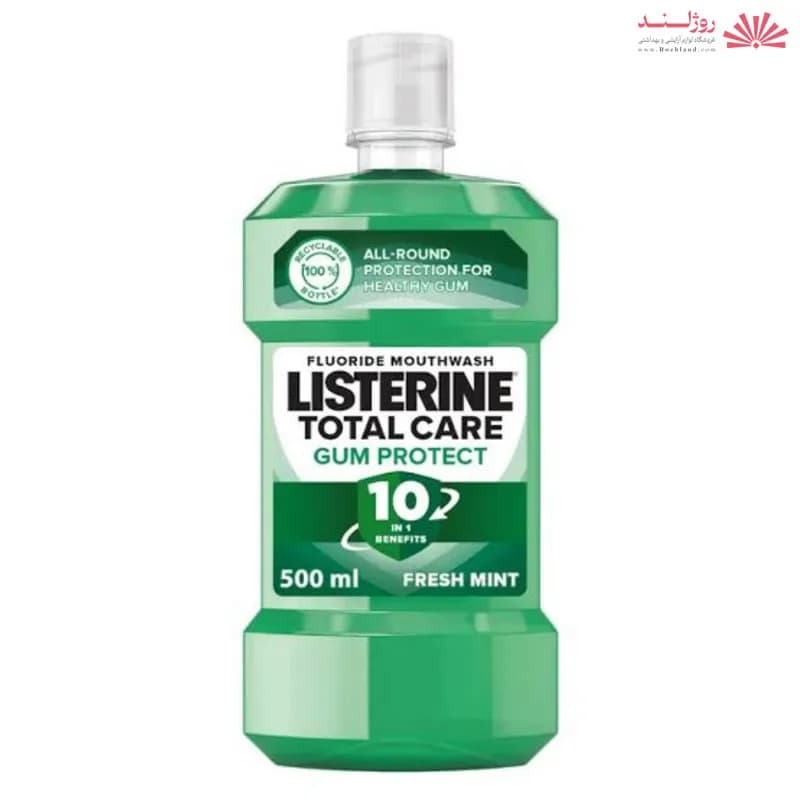 دهان شویه لیسترین محافظ لثه و دندان ضد پلاک و خونریزی لثه ۵۰۰ میل Listerine Total Care Gum Protect — تصویر ۴