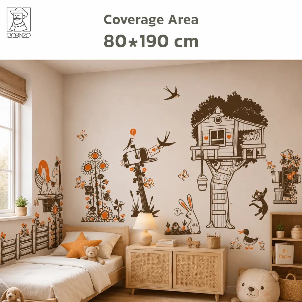 استیکر اتاق کودک روبینزو مدل STR-140 — تصویر ۳