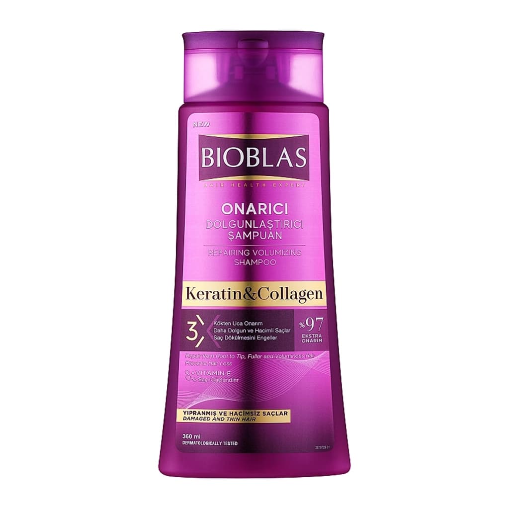 شامپو کراتین و کلاژن بیوبلاس ضد ریزش و حجم دهنده مو BIOBLAS Keratin & Collagen — تصویر ۲