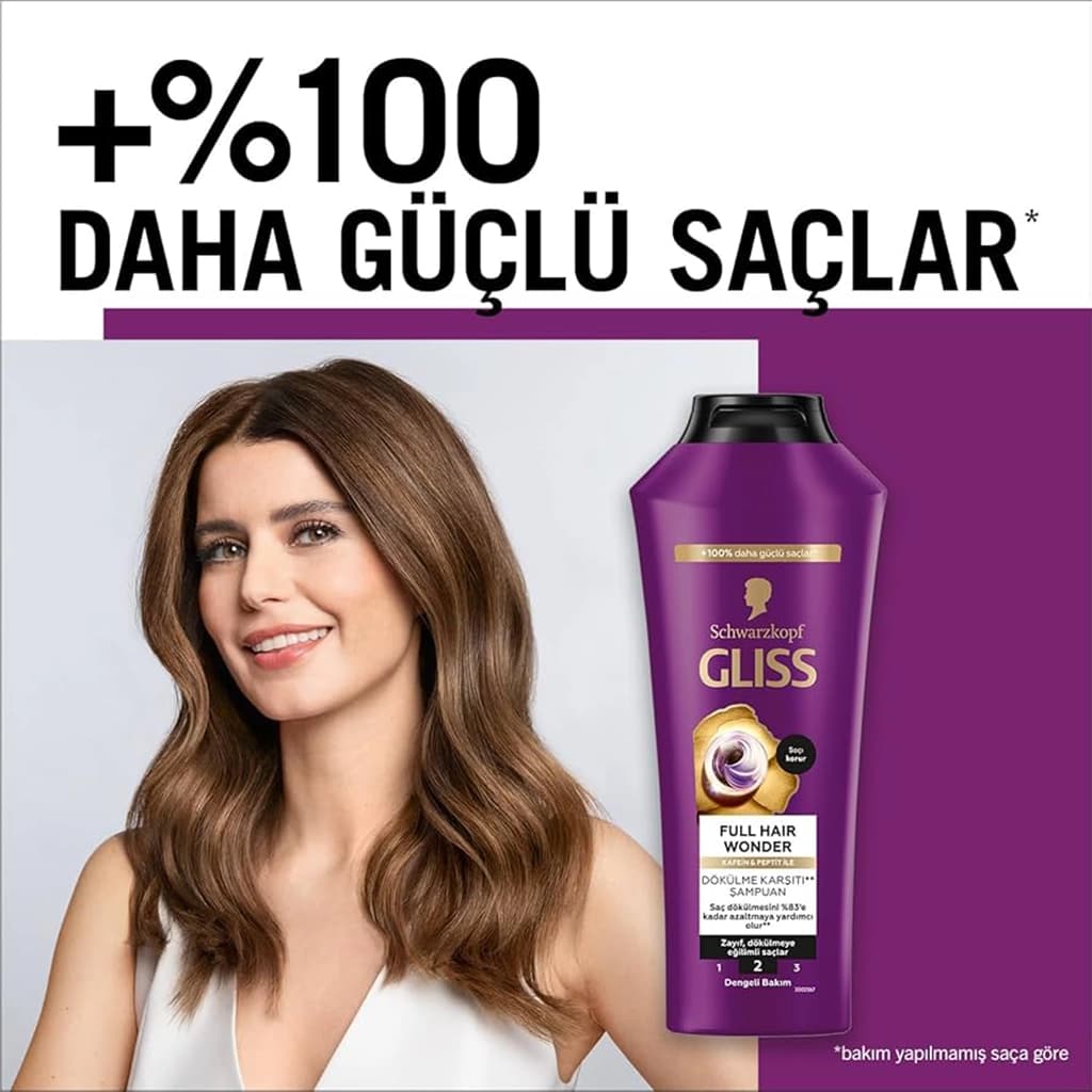 شامپو گلیس موهای ضعیف و ضد ریزش GLISS Full Hair Wonder 400ml — تصویر ۴