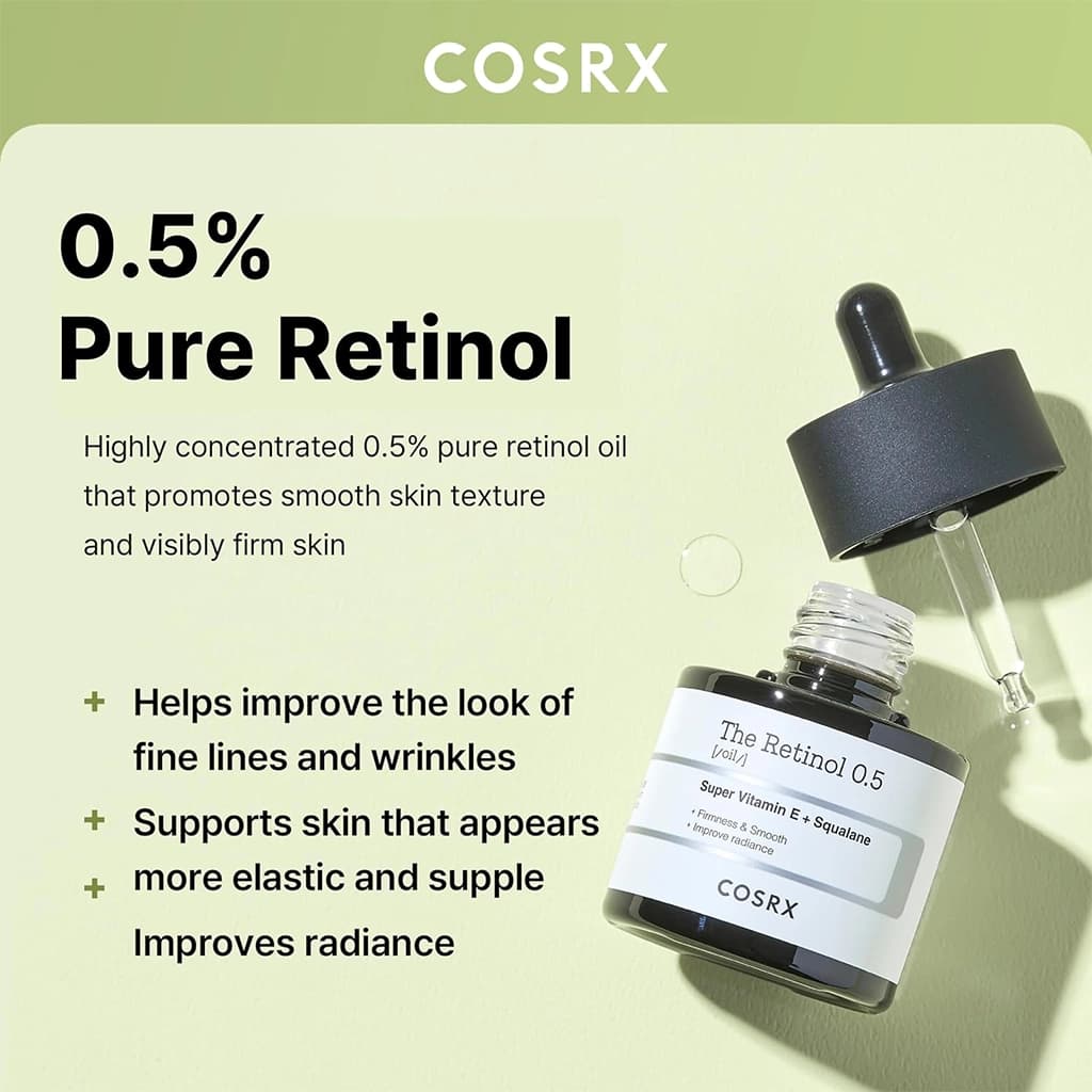 سرم رتینول 0.5 درصد کوزارکس COSRX مدل The Retinol 0.5 — تصویر ۳