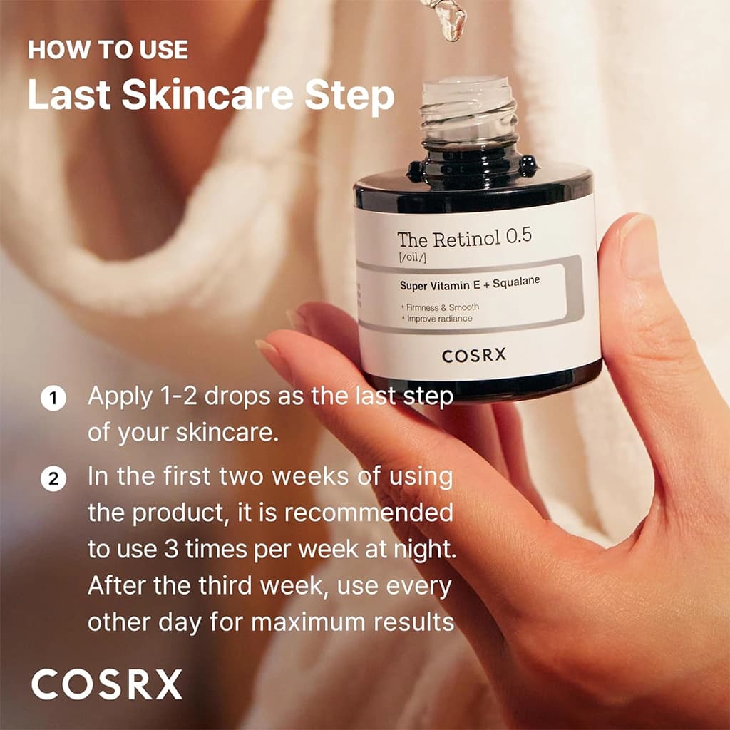 سرم رتینول 0.5 درصد کوزارکس COSRX مدل The Retinol 0.5 — تصویر ۴