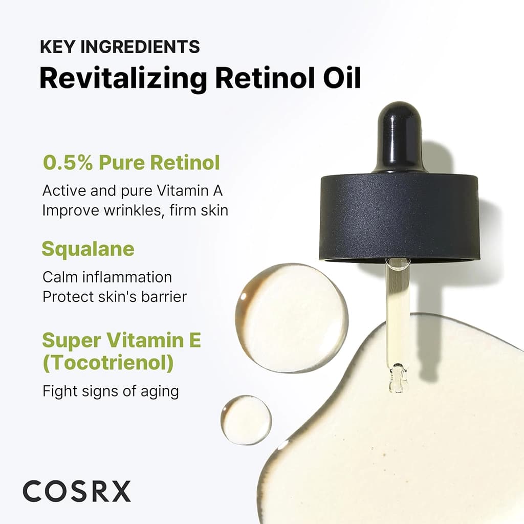 سرم رتینول 0.5 درصد کوزارکس COSRX مدل The Retinol 0.5 — تصویر ۵