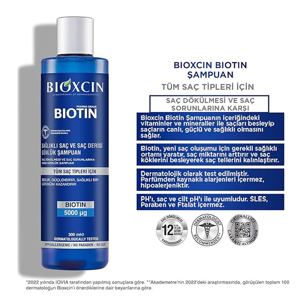 شامپو بیوتین بیوکسین تقویت کننده مو و پوست سر Bioxcin Biotin 5000 — تصویر ۳