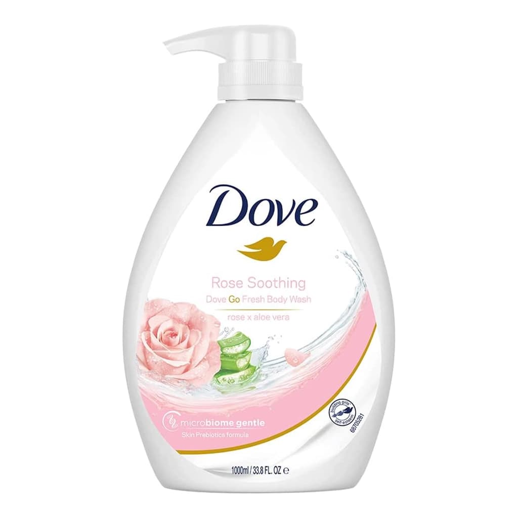 شامپو بدن داو Dove مدل Rose Soothing با عصاره گل رز و آلوئهورا حجم 1 لیتری — تصویر ۱۰