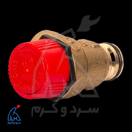 شیر اطمینان برنجی فیتینگی V شکل – نواسفر novasfer 4009 — تصویر ۵