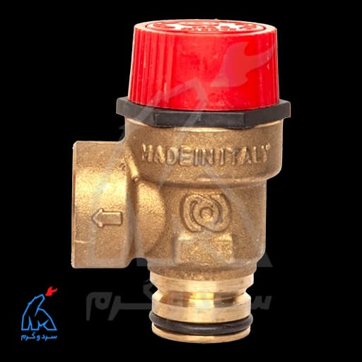 شیر اطمینان برنجی فیتینگی V شکل – نواسفر novasfer 4009 — تصویر ۳
