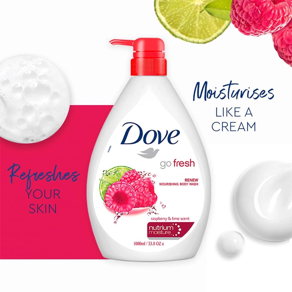 شامپو بدن داو Go Fresh تمشک و لیمو Dove حجم ۱۰۰۰ میل — تصویر ۳