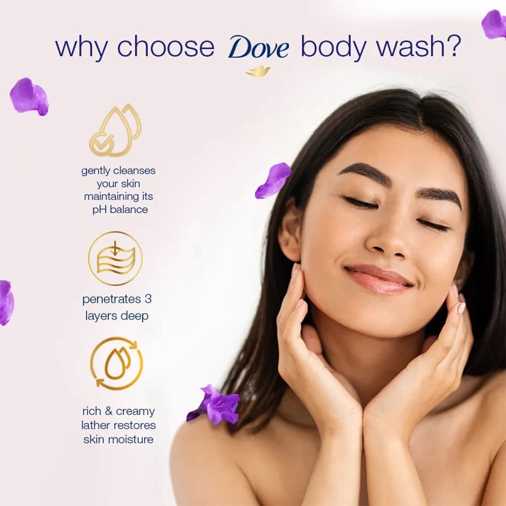 شامپو بدن داو Relaxing اسطوخودوس و بابونه ۱ لیتری — تصویر ۸