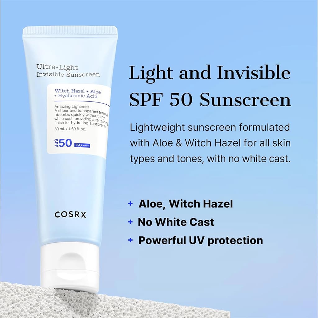 ضدآفتاب سبک و نامرئی کوزارکس الترا لایت COSRX Ultra-Light Invisible Sunscreen SPF 50 — تصویر ۱۲