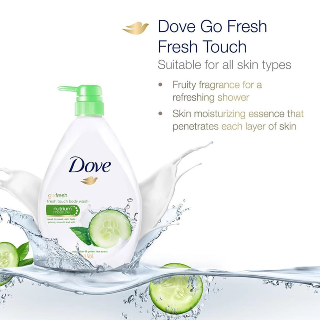 شامپو بدن داو Go Fresh رایحه خیار – Dove Go Fresh Touch Body Wash Cucumber — تصویر ۹