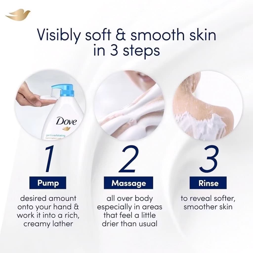 شوینده بدن داو مدل Gentle Exfoliating حجم 550 میل | Dove Gentle Exfoliating Body Wash — تصویر ۱۲