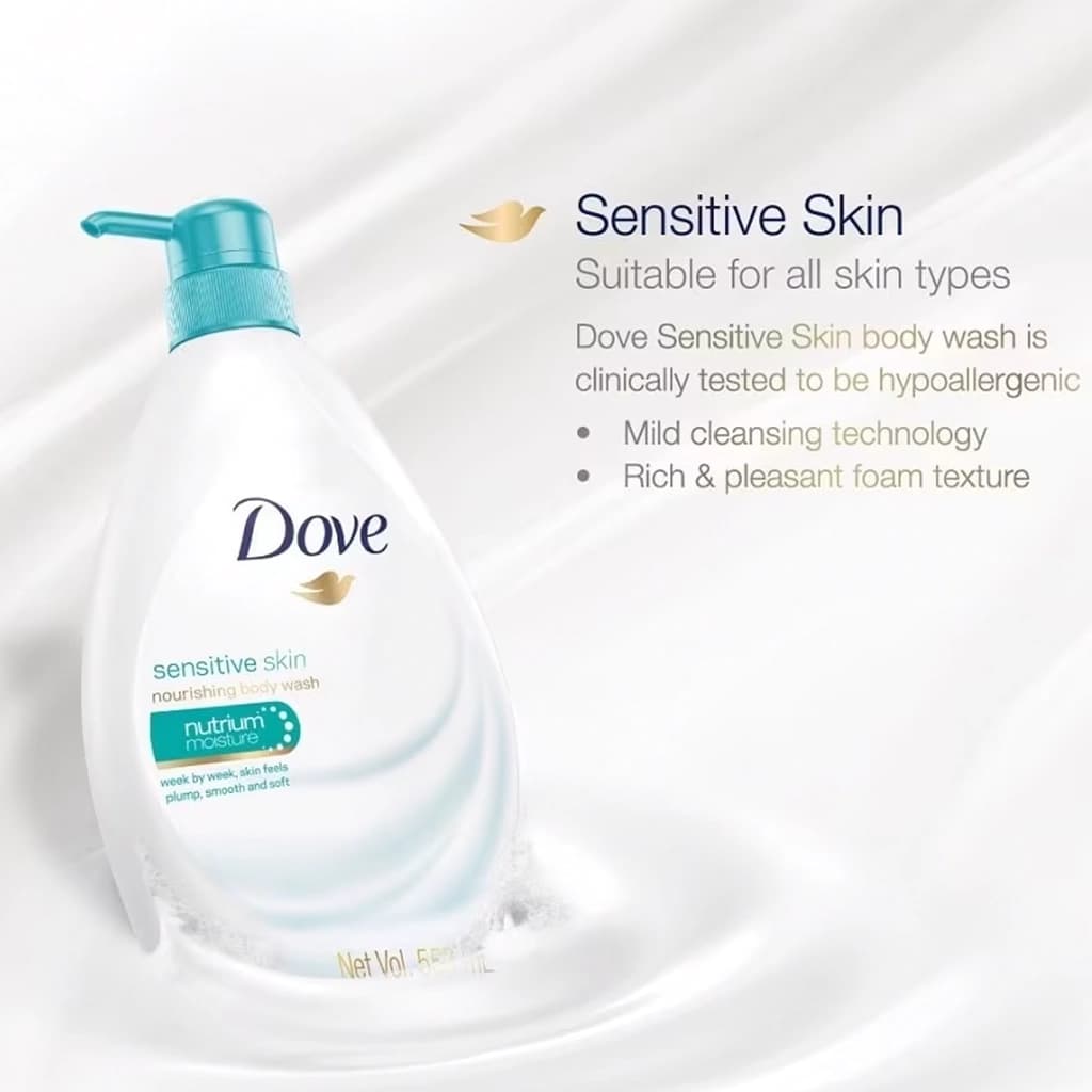 شوینده بدن داو پوست حساس 550 میل | Dove Sensitive Skin Body Wash — تصویر ۷