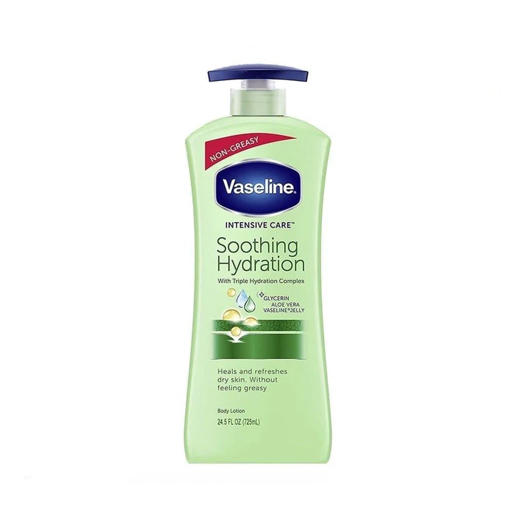 لوسیون بدن وازلین سبز مدل Soothing Hydration حجم 725 میلی لیتر