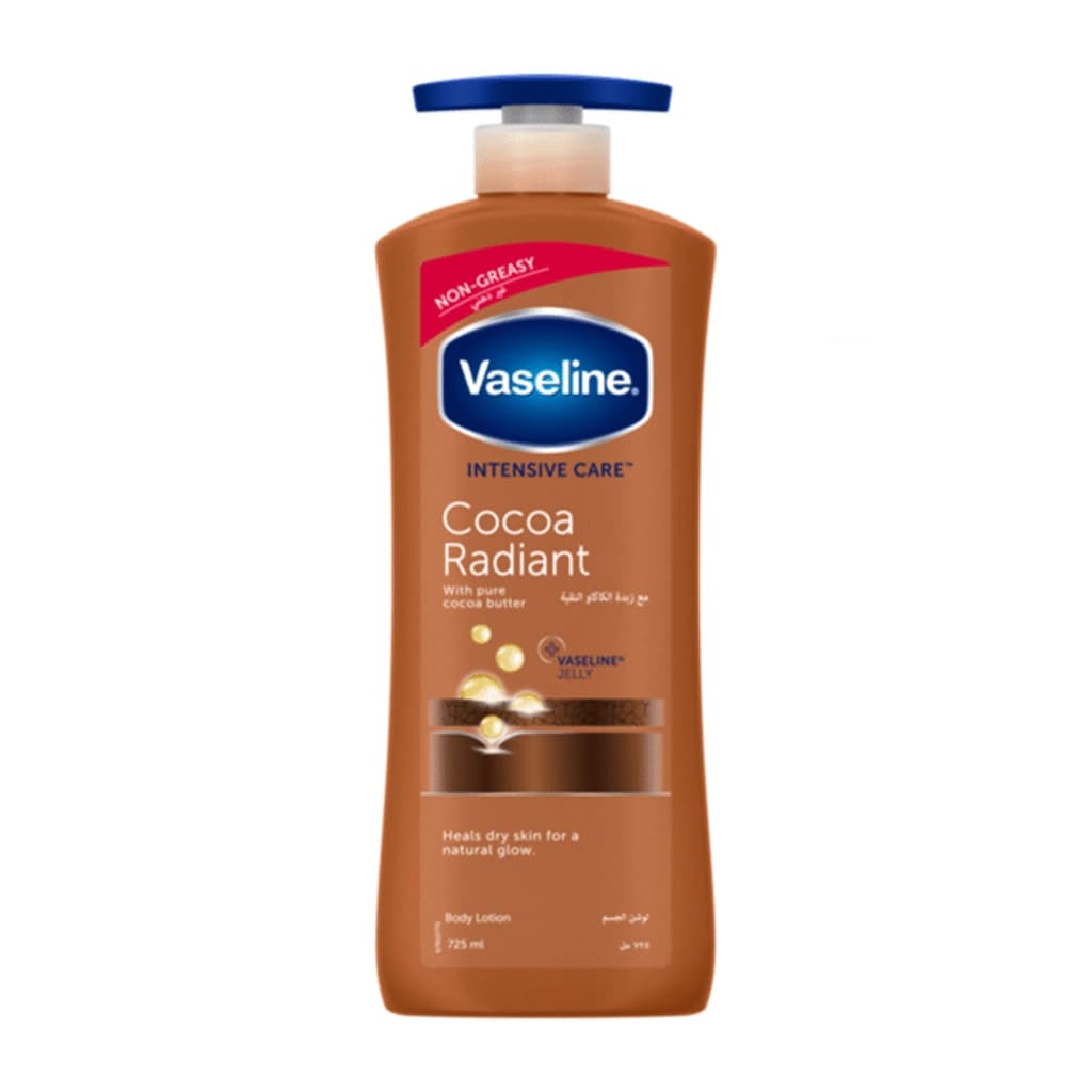 لوسیون بدن وازلین مدل Cocoa Radiant حاوی کره کاکائو حجم 725 میلی‌لیتر — تصویر ۲