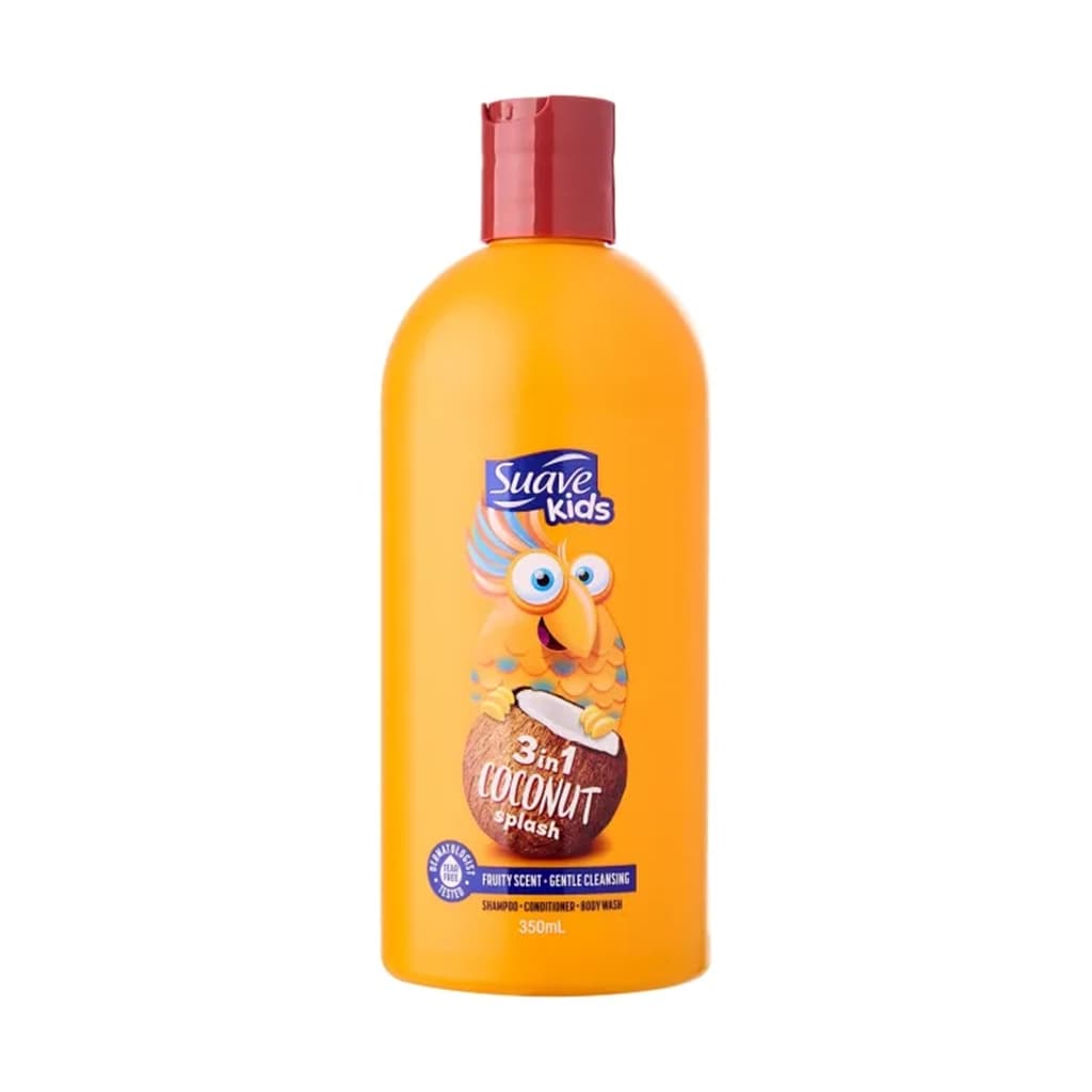 شامپو ، نرم‌کننده و شوینده بدن کودک نارگیل سواو Suave Kids 3 in 1 Coconut — تصویر ۵