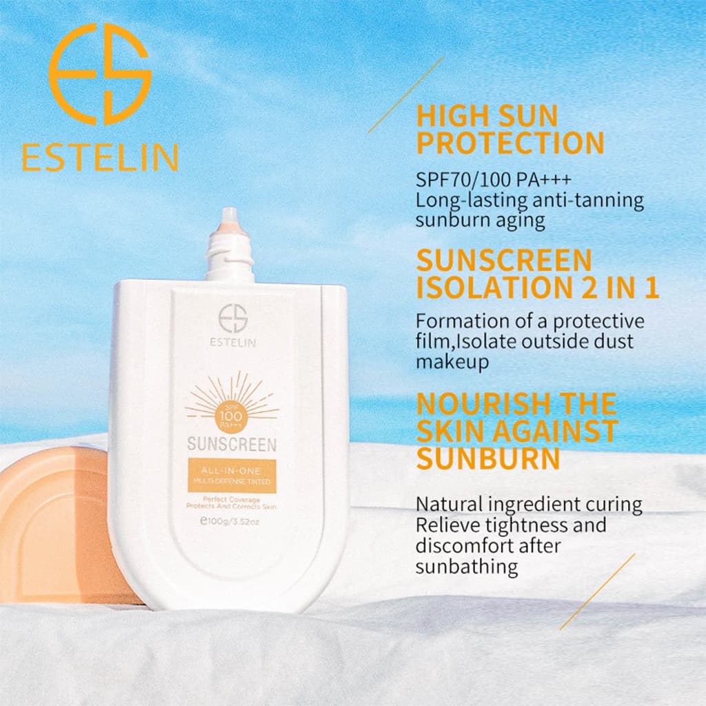 کرم ضد آفتاب رنگی استلین Estelin Tinted Sunscreen SPF100 PA+++ 100g — تصویر ۳
