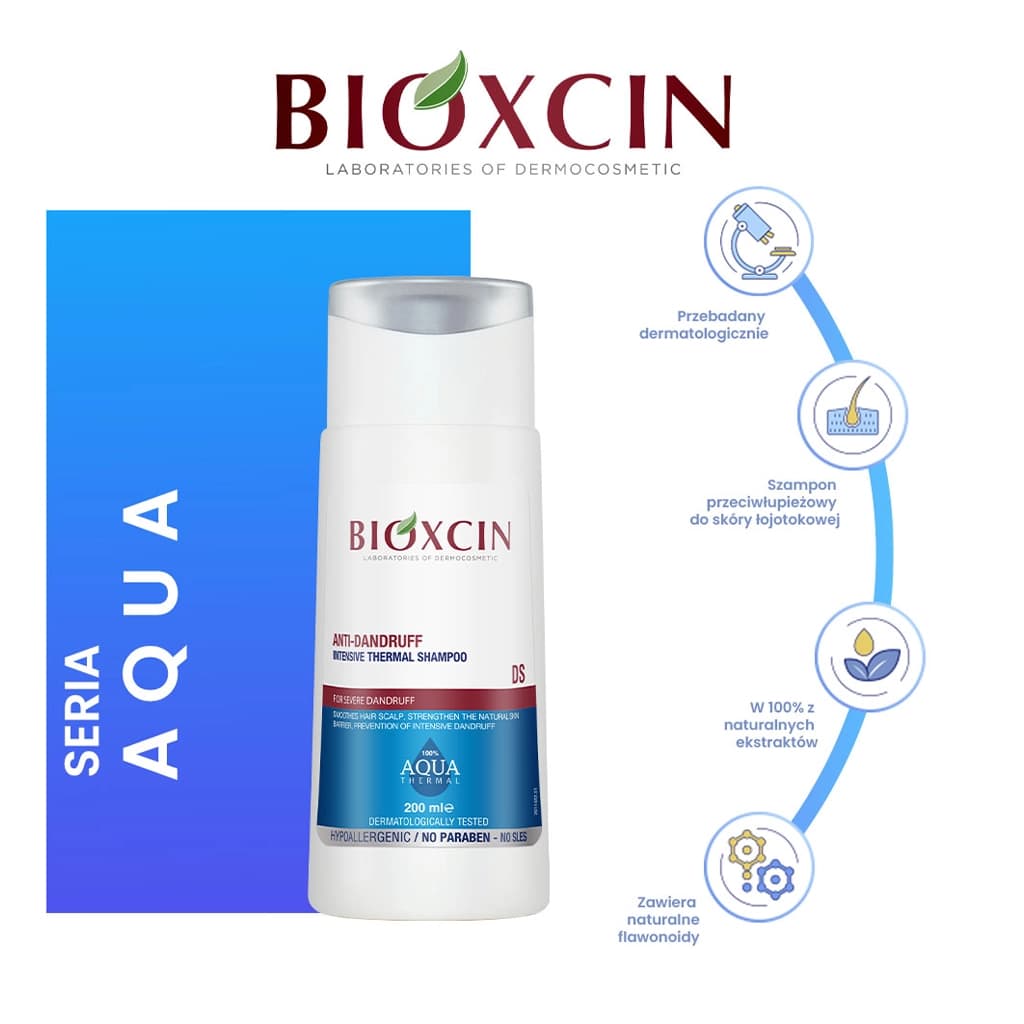 شامپو ضد شوره شدید بیوکسین | Bioxcin Anti-Dandruff Intensive Termal Shampoo — تصویر ۳