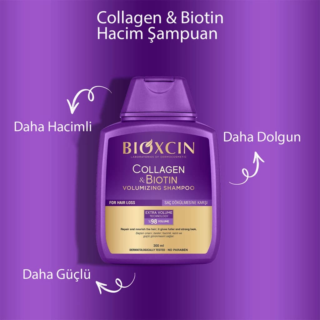 شامپو بیوکسین کلاژن و بیوتین ضد ریزش و حجم‌دهنده Bioxin Collagen & Biotin Volumizing Shampoo — تصویر ۷