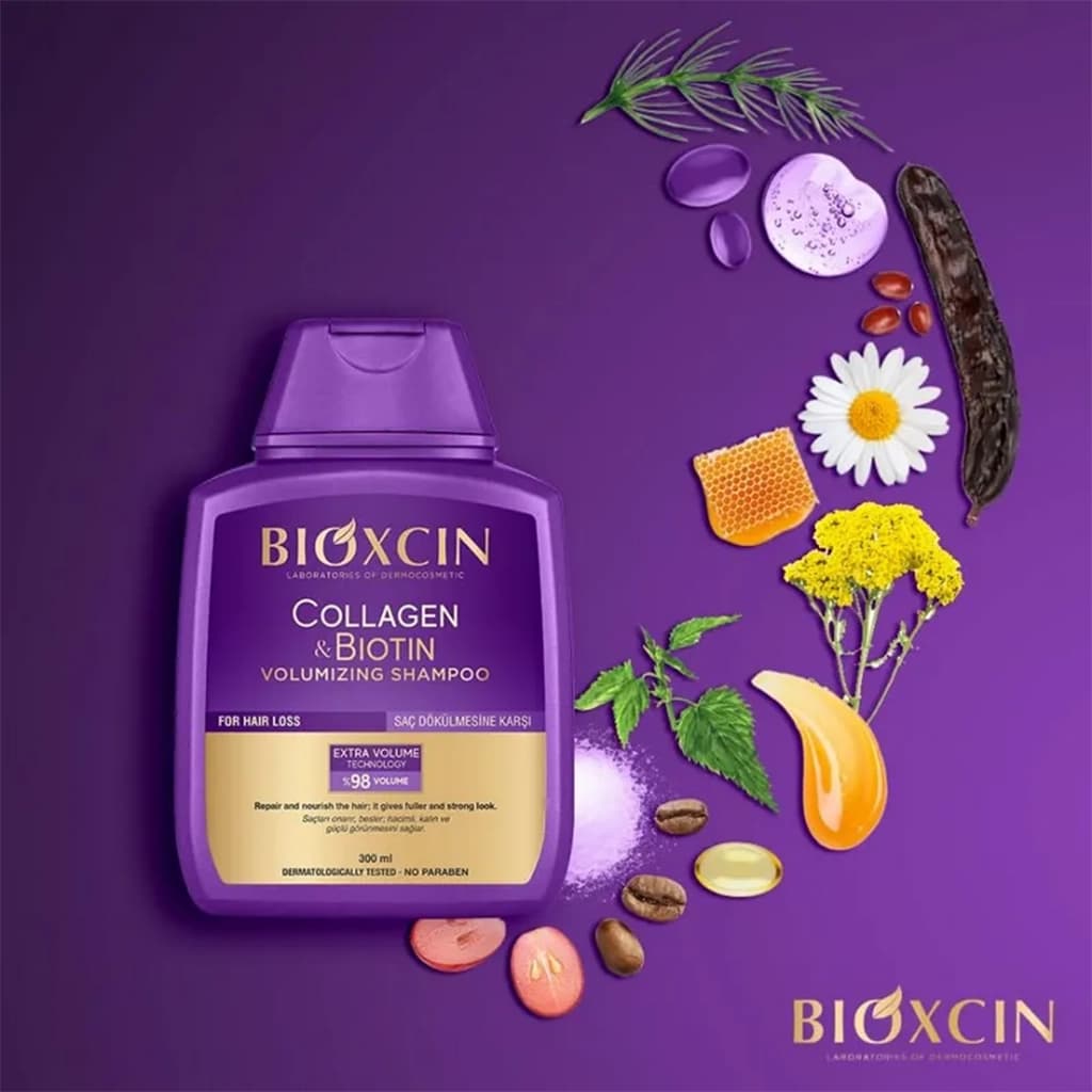 شامپو بیوکسین کلاژن و بیوتین ضد ریزش و حجم‌دهنده Bioxin Collagen & Biotin Volumizing Shampoo — تصویر ۶