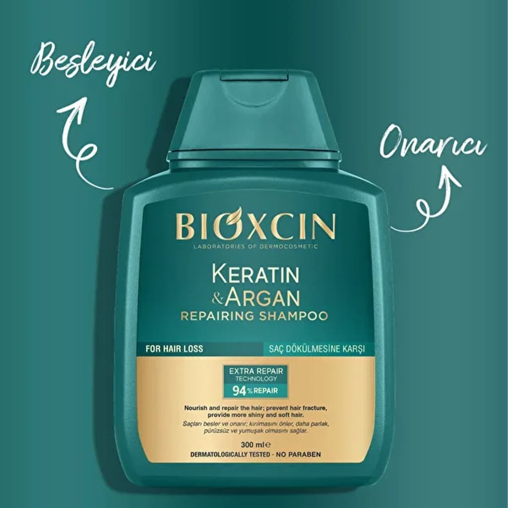 شامپو ضد ریزش و تقویت‌کننده بیوکسین کراتین و آرگان | Bioxcin Keratin & Argan — تصویر ۴