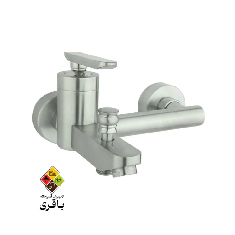 شیر حمام مدل فلورا کروم مات راسان — تصویر ۳