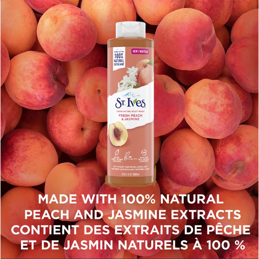 ژل شستشوی بدن و لایه‌بردار سنت ایوز St.Ives Exfoliating Body Wash Fresh Peach & Jasmine — تصویر ۵