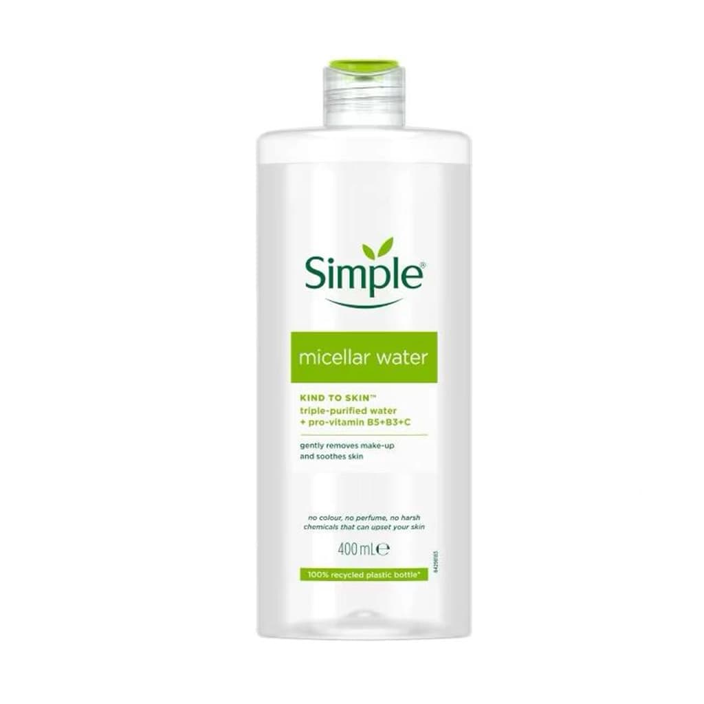 میسلار واتر سیمپل Simple حجم ۴۰۰ میل | پاک‌کننده ملایم آرایش مناسب پوست حساس