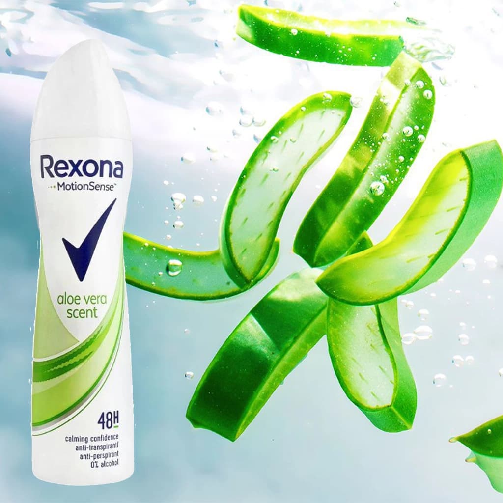 اسپری ضد تعریق زنانه رکسونا مدل Aloe Vera Scent با ماندگاری ۴۸ ساعته بدون الکل — تصویر ۵