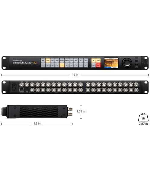 ماتریس تصویر Blackmagic videohub 20×20 12G — تصویر ۴