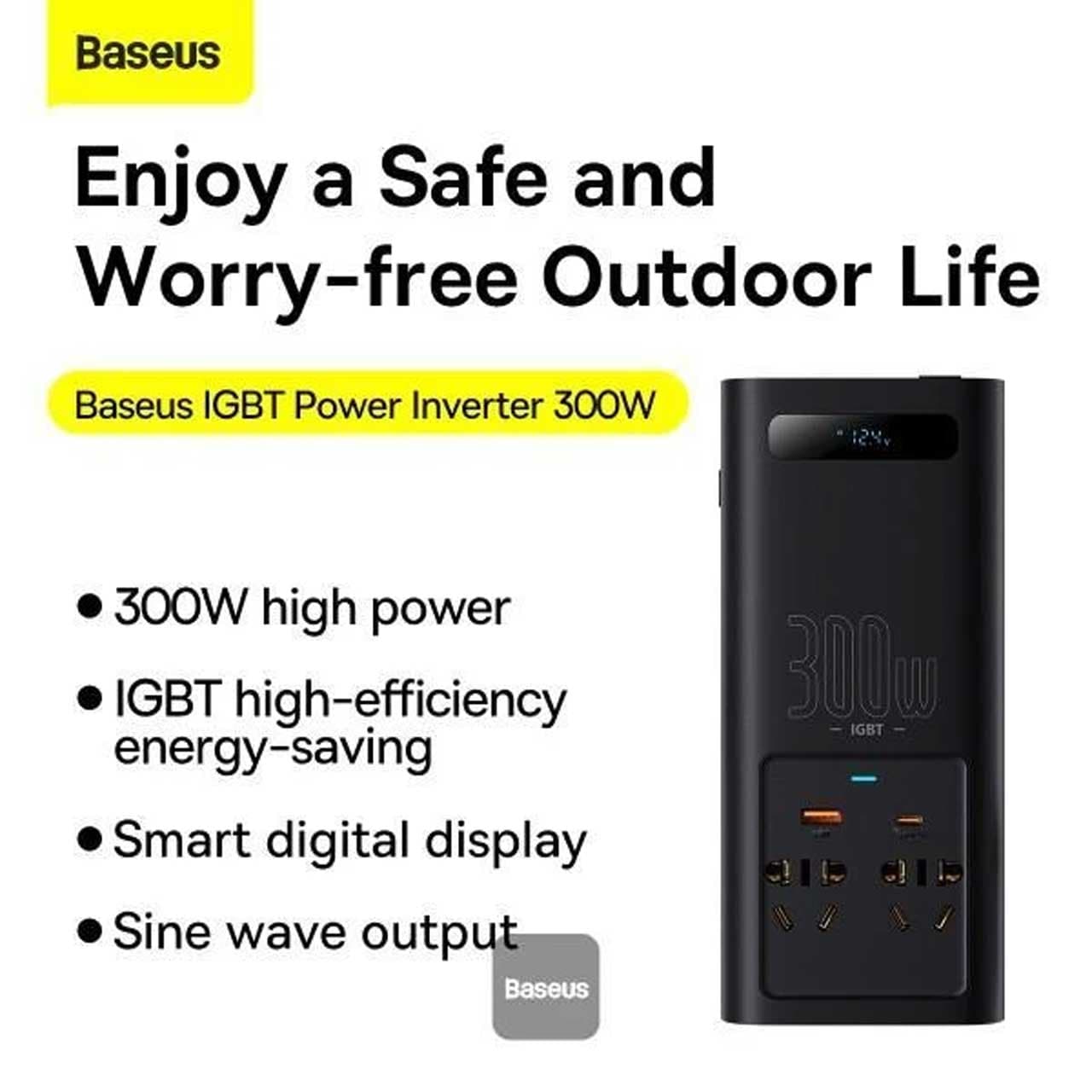 مبدل برق خودرو باسئوس Baseus CGNB010101 300W — تصویر ۶