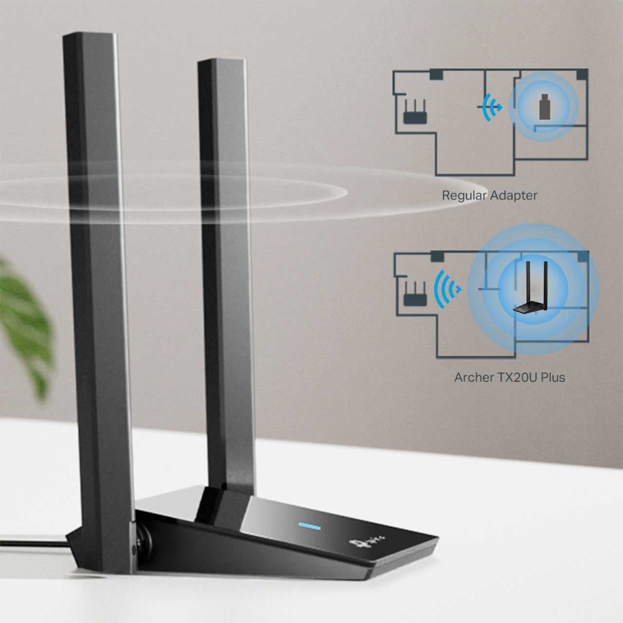 کارت شبکه بی سیم USB تی ‌پی لینک Tp-Link Archer TX20U Plus — تصویر ۵