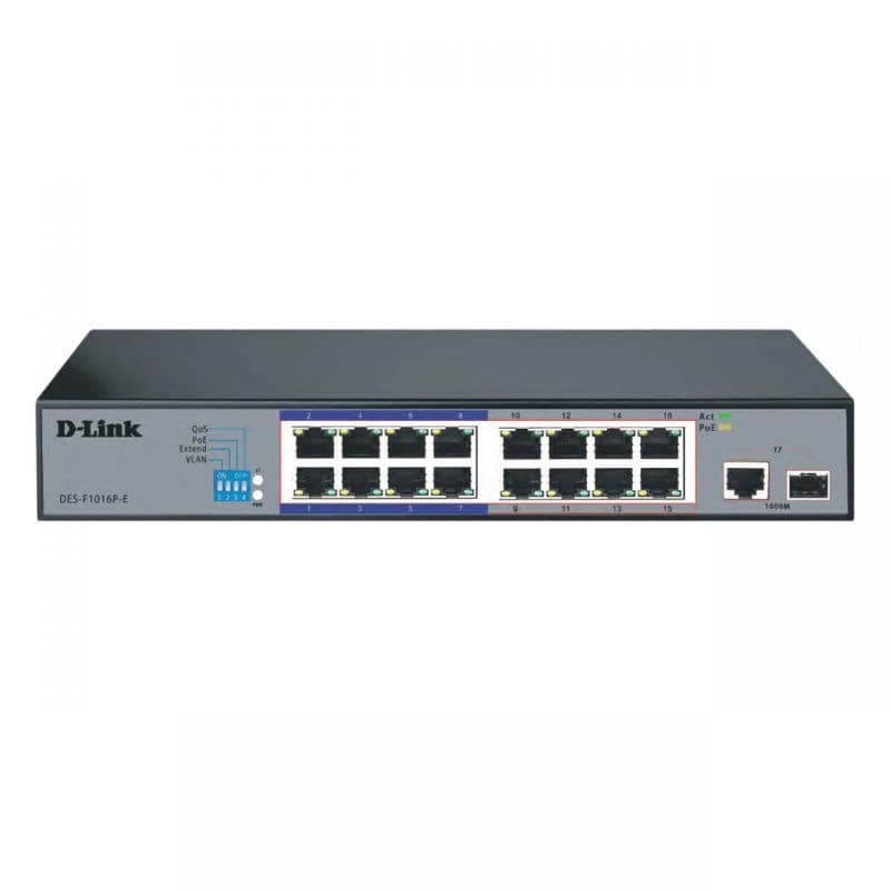 سوئیچ شبکه 16 پورت دی لینک D-Link Switch DES-F1016P-E