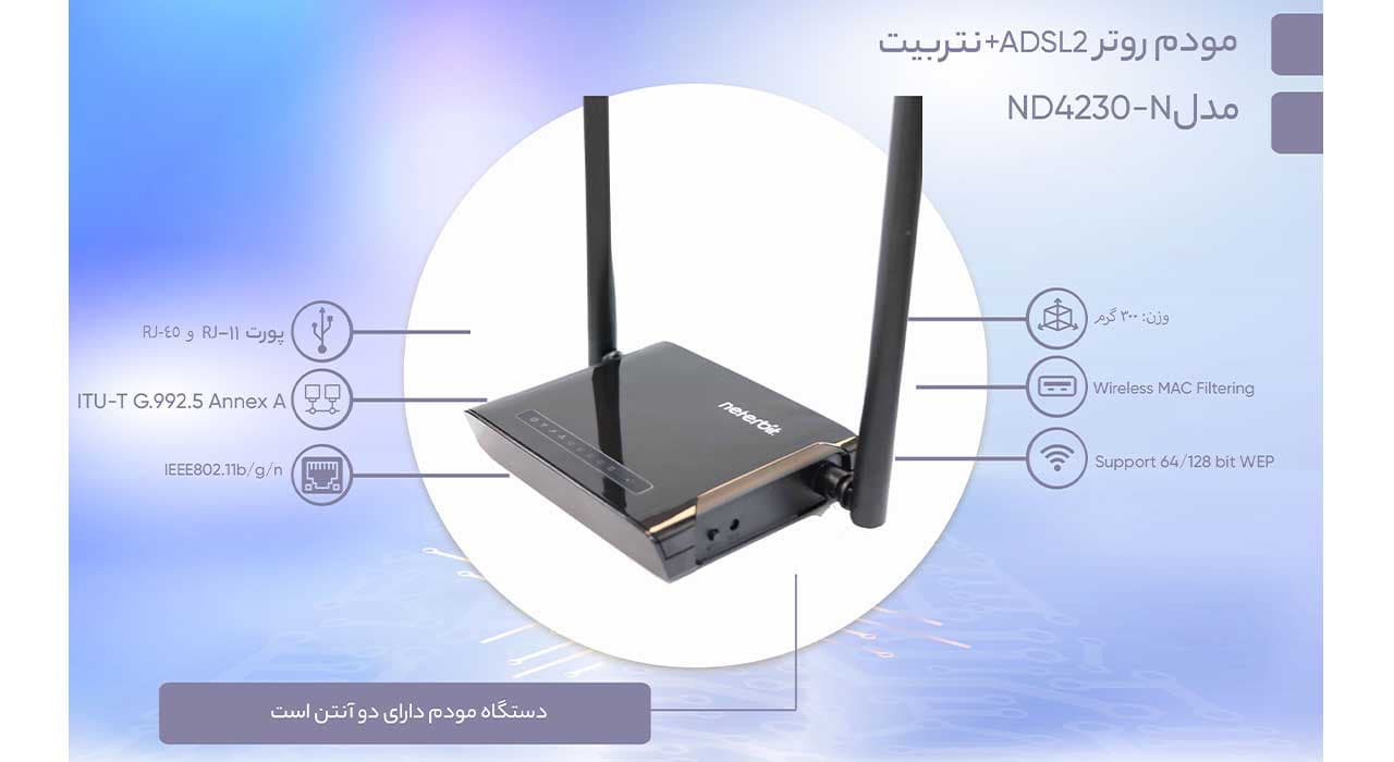 مودم روتر بی سیم نتربیت Neterbit ND-4230N — تصویر ۶