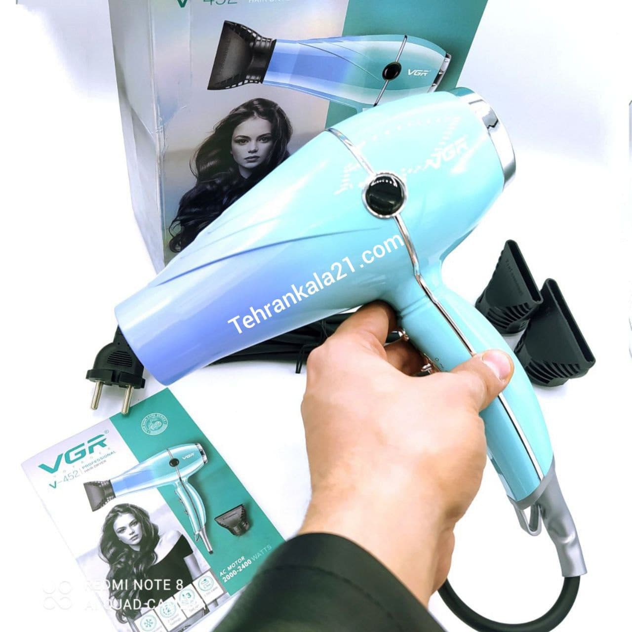سشوار حرفه ای 2400 وات وی جی آر VGR مدل V-452 — تصویر ۴