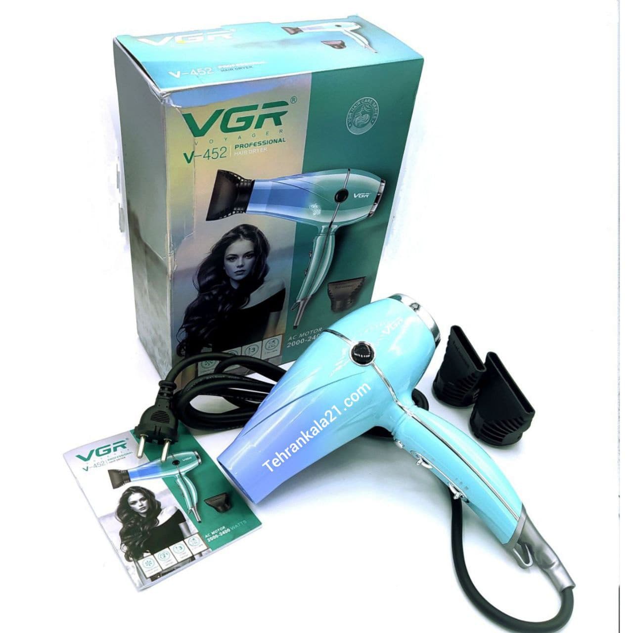 سشوار حرفه ای 2400 وات وی جی آر VGR مدل V-452