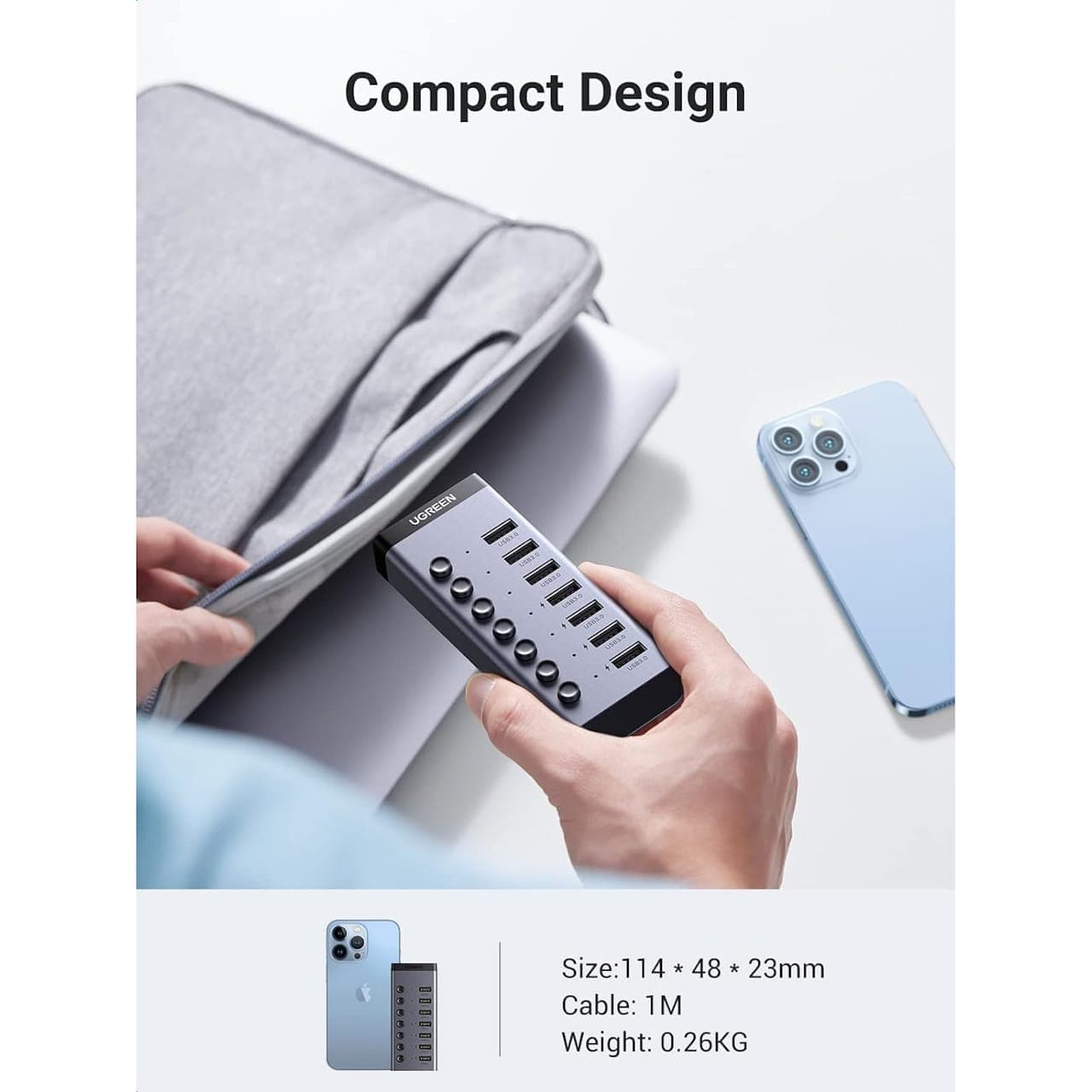 هاب 7 پورت USB 3.0 یوگرین مدل CM481-90307 — تصویر ۵