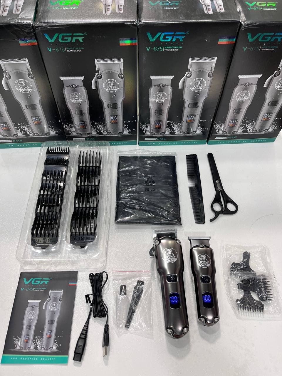 ست کامل زیردوشی ماشین اصلاح و خط زن VGR مدل V-675 — تصویر ۴