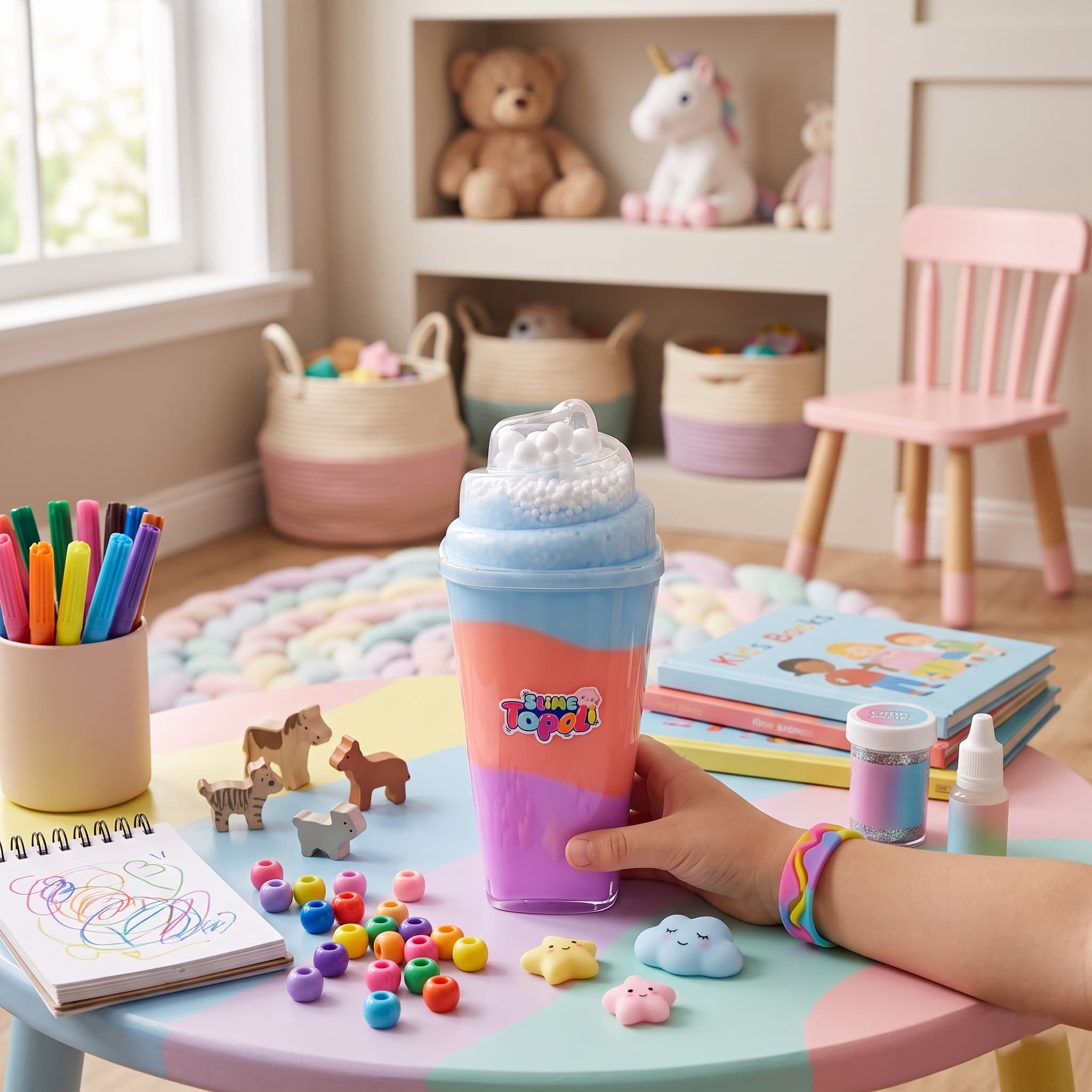 اسلایم خامه‌ای مدل آیس پک یونیکورن — تصویر ۸