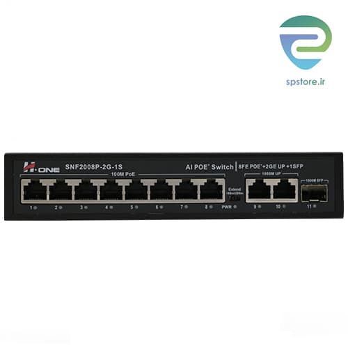 سوئیچ 8 پورت اچ وان POE مدل H1 Switch SNF2008P-2G-1S